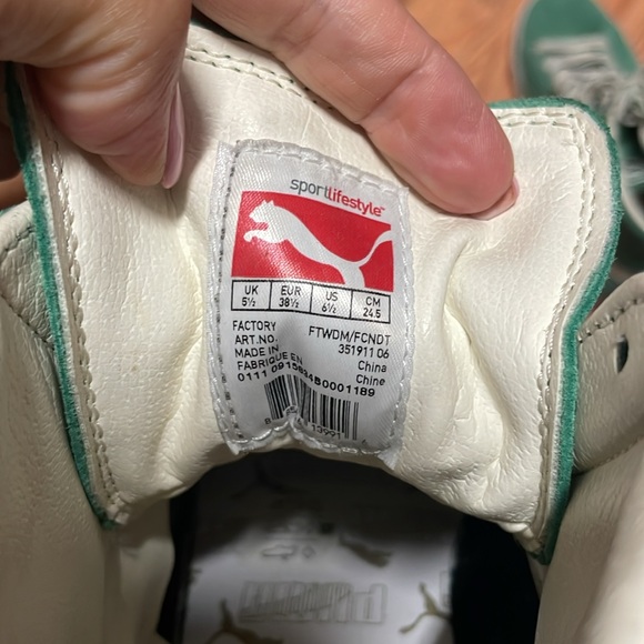 Mint Green Sued Hightop Pumas - Picture 4 of 5